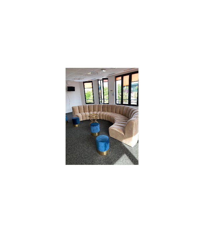 Chauffeuse en velours beige le module