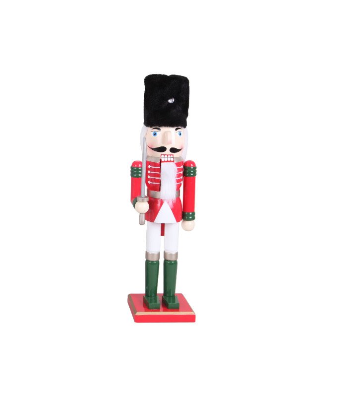 Figurine casse-noisette 50 cm posée sur fond blanc.