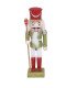 78 cm tall wooden Nutcracker figurine, front view, Christmas decoration on white background