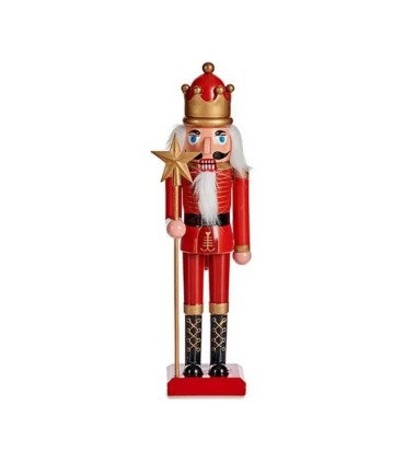 Giant nutcracker, 160 cm tall, made of wood, shown from the front against a white background.
