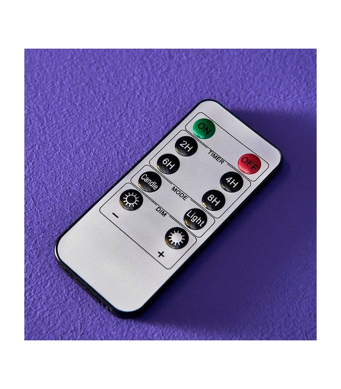 Télécommande de bougie à led couleur crème 24,5 cm permettant le réglage de l’intensité et des modes d’éclairage
