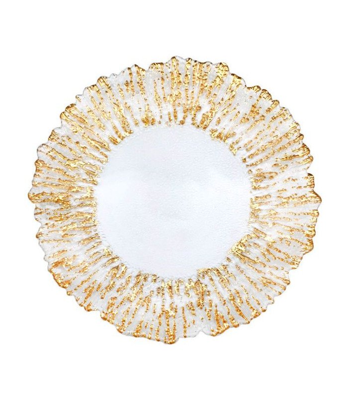 location assiette de présentation dorée et transparente