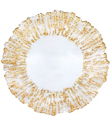 location assiette de présentation dorée et transparente