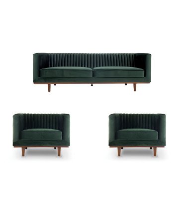 photo du pack dan vert velours lors d'un séminaire, mobilier en location par 126 Events
