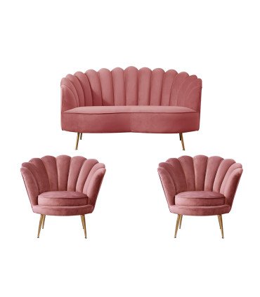 Photo of the pink seashell furniture pack for hire by 126 Events