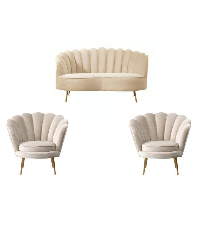Location pack canape coquillage beige