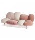 Pink fur sofa from the 70s available to rent from 126 Events