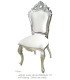 Silver and white imitation leather chair rental