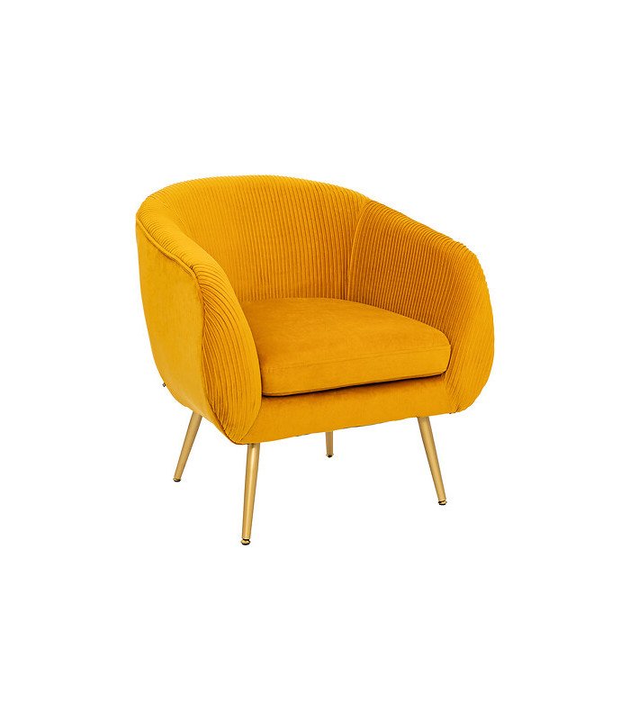 Fauteuil en velours orange Nathalie