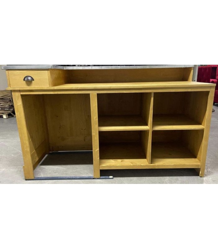 Professional bar counter in wood and zinc 3.60 m