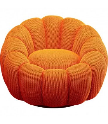 Orange swivel bubble chair