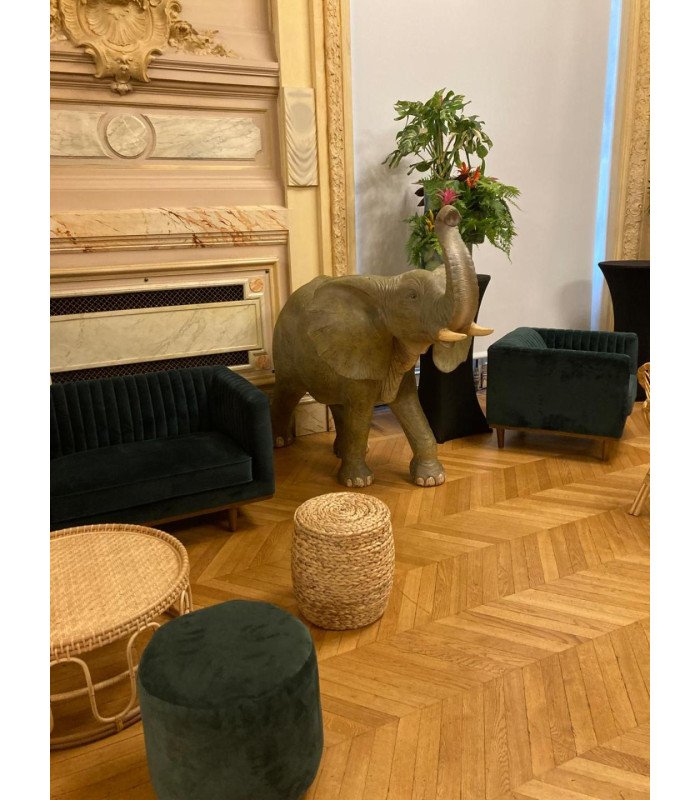 Location fauteuil en velours vert Dan L 89 x H 82 cm