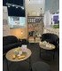 Erika black velvet 2-seater furniture rental pack