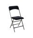 Black folding chair with inter-row connecting bar