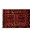 Tapis oriental rouge 80 x 160 cm, cadres et frise de losanges, petit format à louer pour accueil et loges, 126 Events