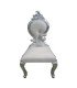 Location chaise mariage argenté et simili cuir blanc