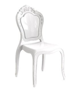 Photo d'une chaise baroque blanche