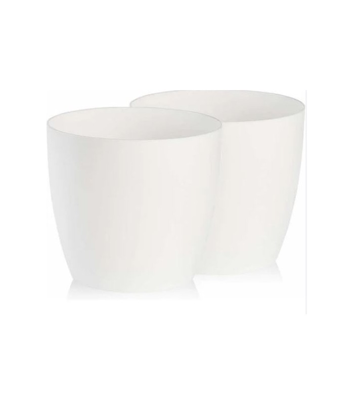Cache-pot blanc et pot noir du bananier monstera artificiel, usage intérieur et extérieur, Location Mobilier Paris