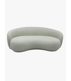 Photo of the rounded-back ecru velvet sofa for hire by 126 Events