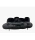 Canapé 3 places imitation fourrure noire L 206 cm