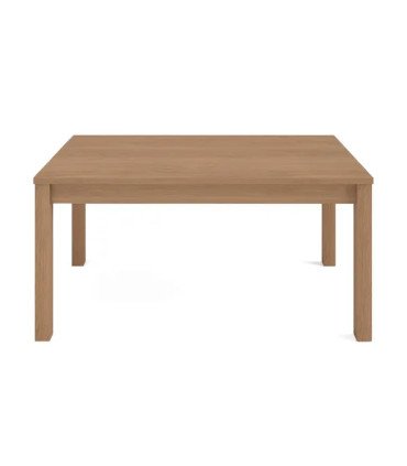 Table rectangulaire en teck L 160 cm en bois massif présentée sur fond blanc