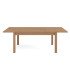Table rectangulaire en teck L 160 cm avec rallonge visible sur plateau en bois pour configuration de table de réception