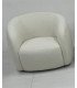 Fauteuil chauffeuse Cocoon en velours blanc L 74 cm x H 72 cm