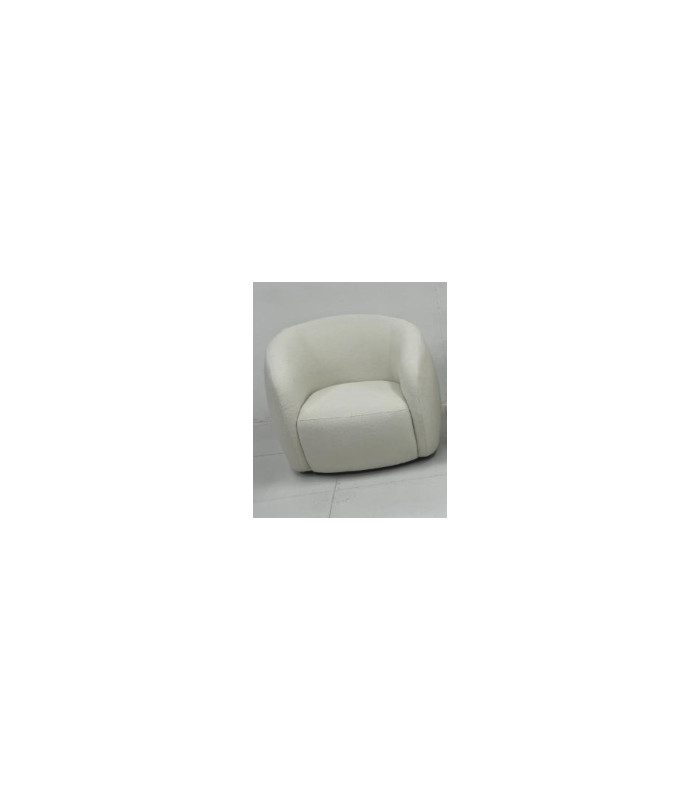 Fauteuil chauffeuse Cocoon en velours blanc L 74 cm x H 72 cm