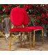 Chaise médaillon Dubai or et velours rouge