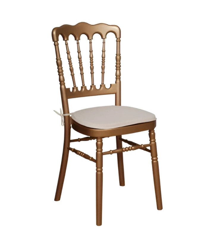 Napoleon III chair in gold and white galette