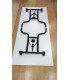 Table pliante rectangulaire 180 cm x 80 cm pliée montrant le système de rangement compact