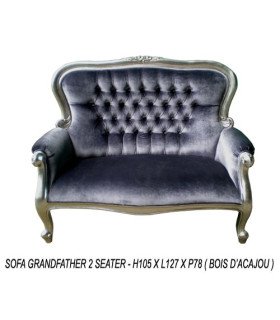 Rental of Banquette Baroque Modele Grandfather Tissu Gris Et B