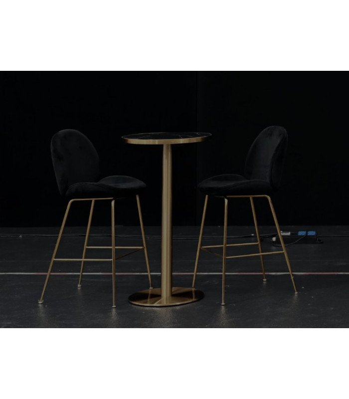 Mange debout New métal doré et plateau noir H 105