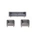 Pack mobilier Canapé 3 places Dan velours gris et 2 fauteuils