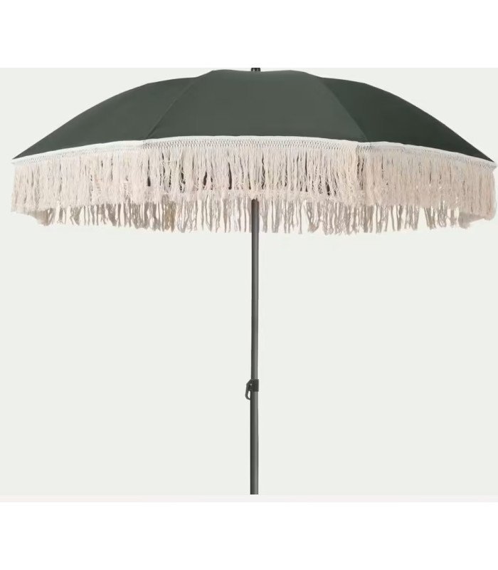 Green parasol with a frill