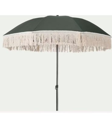 Green parasol with a frill