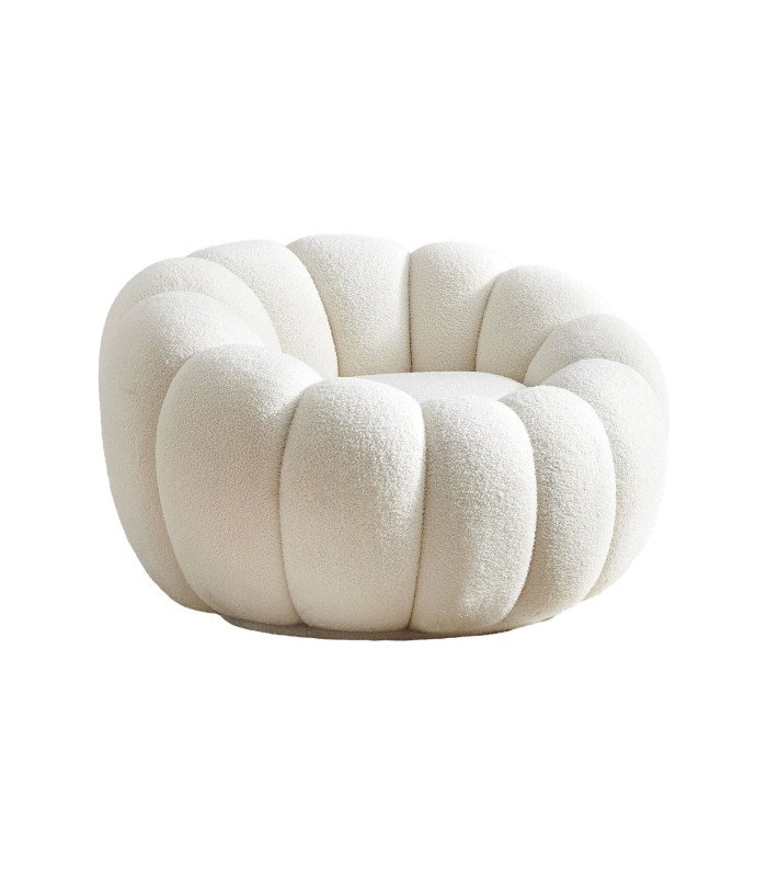 Location fauteuil bulle pivotant à 360 ° écru