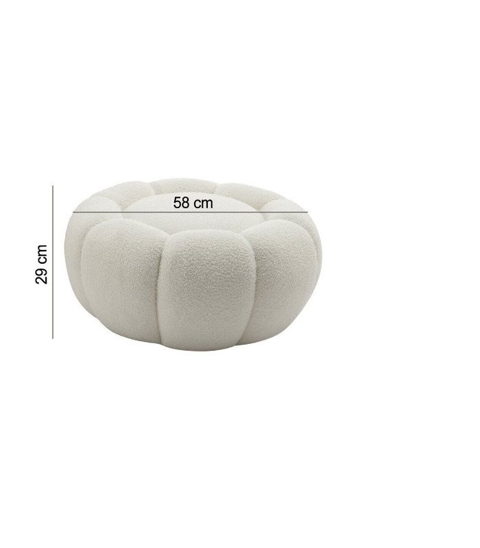 Ecru 360° swivel bubble pouf