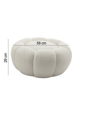 Pouf bulle pivotant à 360 ° écru