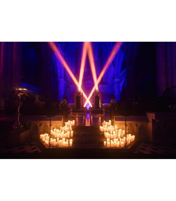 White LED candle H 20 cm x 10 cm