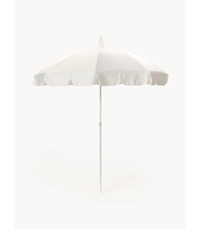 Parasol blanc à volants style vintage