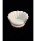White leatherette shell armchair
