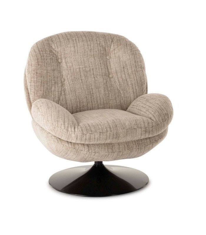 location fauteuil pivotant année 70 beige chiné Paris