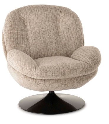 location fauteuil pivotant année 70 beige chiné Paris