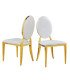 Rental of gold medallion chair with white cushion