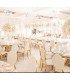 Rental of gold medallion chair with white cushion