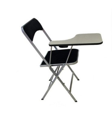 Gray writing tablet for the Apolline folding chair on a white background