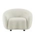 Location fauteuil dossier arrondi tissu blanc ivoire