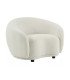 Fauteuil chauffeuse Elégance en velours blanc ivoire L 110 cm