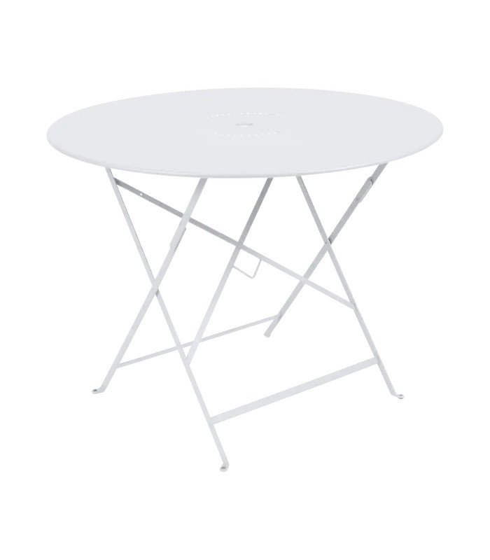 Folding round table in wrought iron
